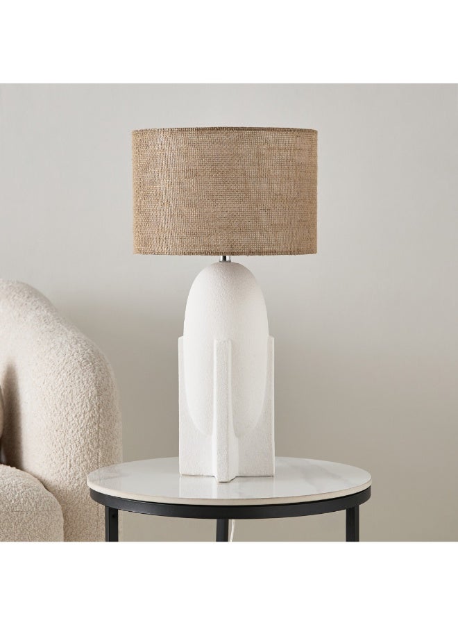 Zoe Iver Ceramic Table Lamp With Linen Shade 61 X 32 Cm