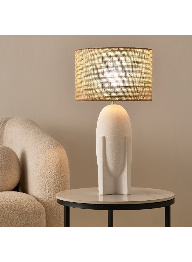 Zoe Iver Ceramic Table Lamp With Linen Shade 61 X 32 Cm