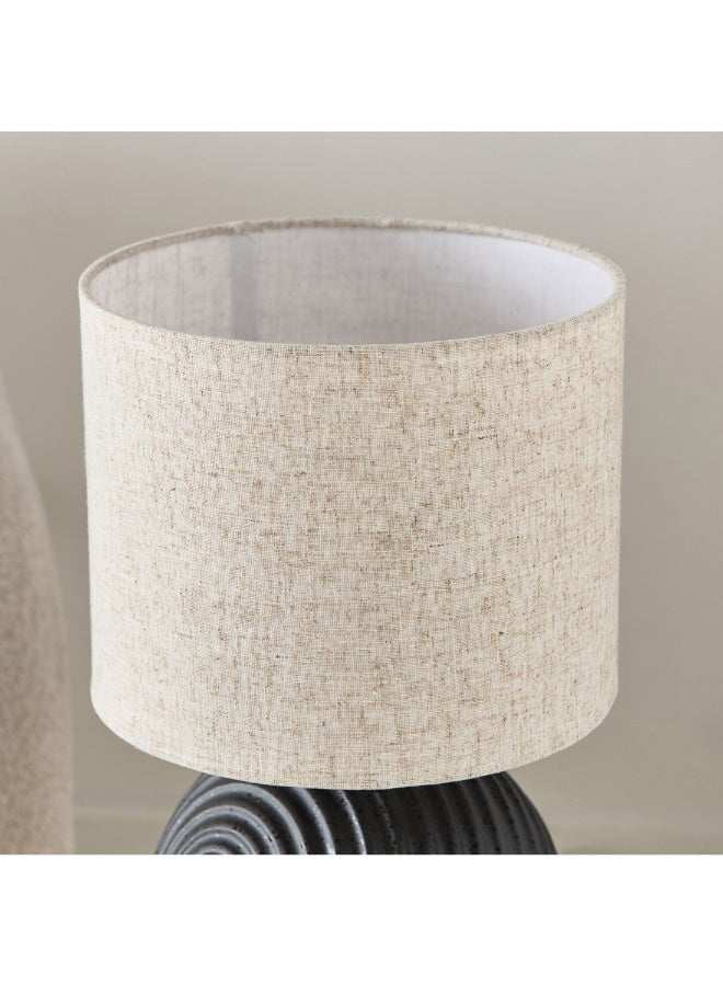 Zoe Aevar Ceramic Table Lamp With Linen Shade 44 X 25 Cm