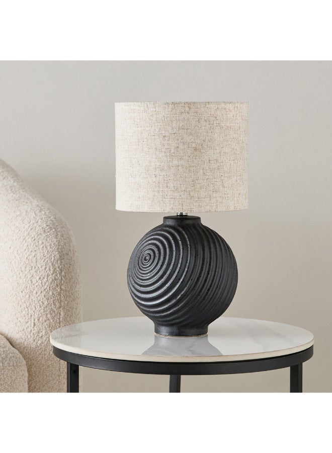 Zoe Aevar Ceramic Table Lamp With Linen Shade 44 X 25 Cm
