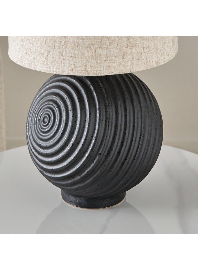 Zoe Aevar Ceramic Table Lamp With Linen Shade 44 X 25 Cm