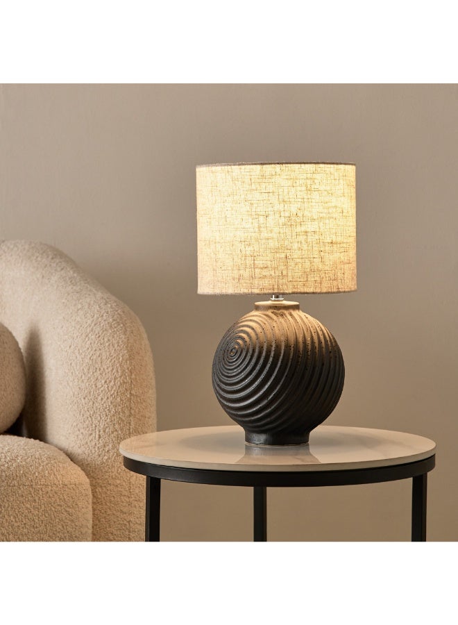 Zoe Aevar Ceramic Table Lamp With Linen Shade 44 X 25 Cm