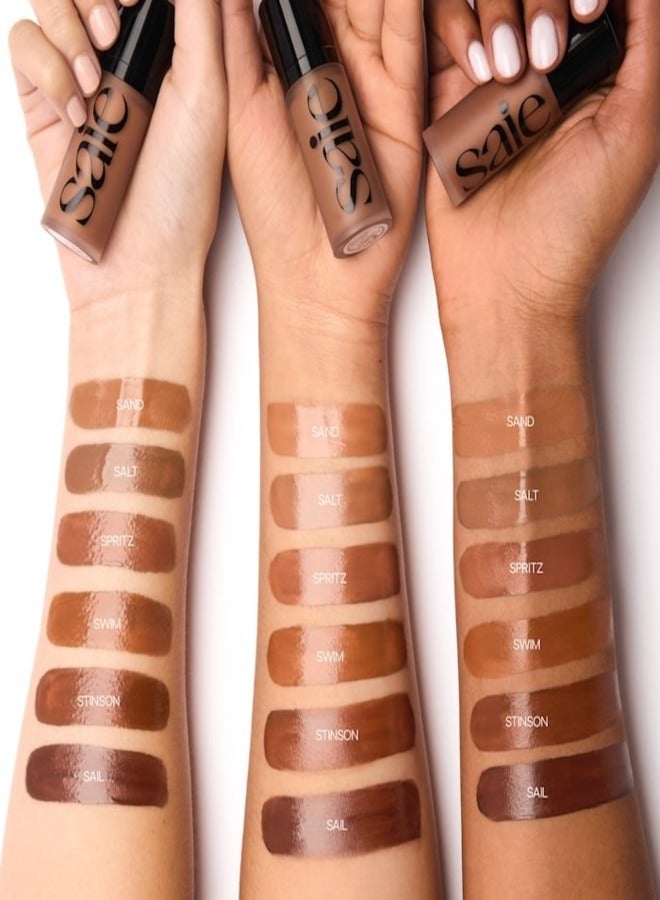 Dew  Bronze Liquid Bronzing Cream ,  Sail - deep to rich with neutral undertones 12ml - Soft-Focus Flawless Glow