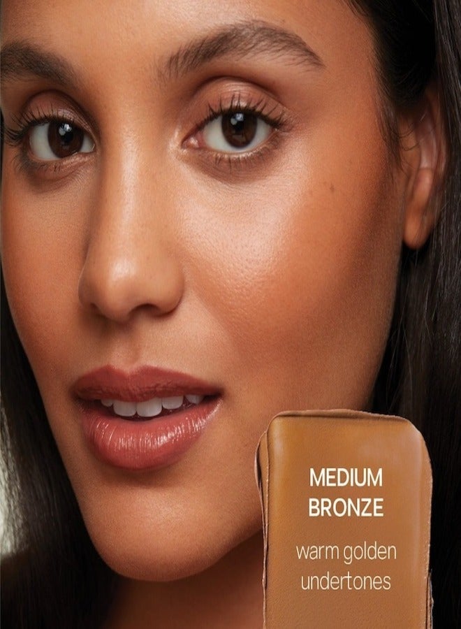 SAIE Sun Melt Natural Cream Bronzer - Medium Bronze - a warm golden hue for light to medium skin tones 30ml | Lightweight, Blendable, Sun-Kissed Glow