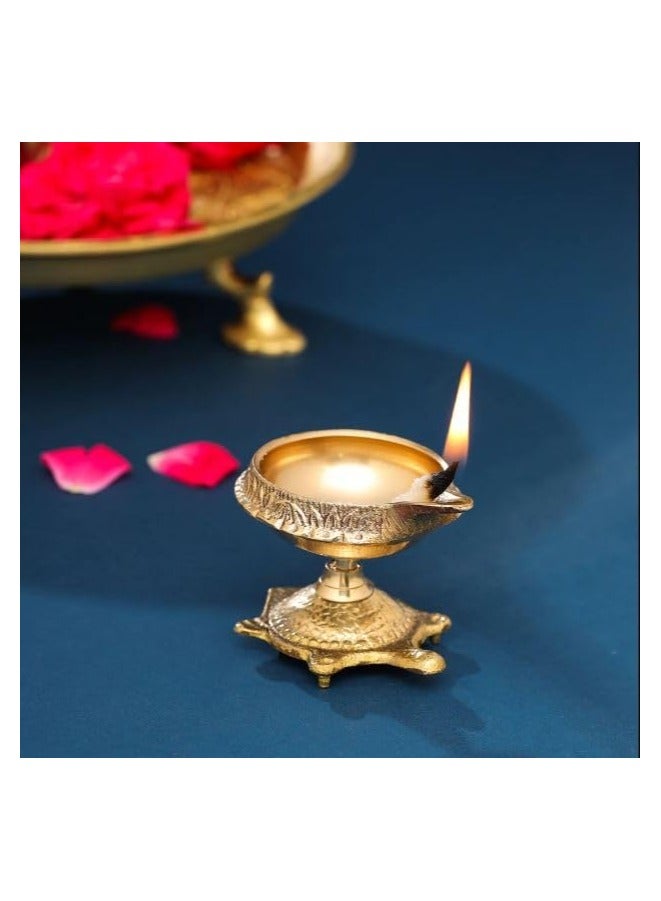 Brass Kuber Kachua Diya Kuber Diyas for Puja Brass Diya for Decoration Pack of 2
