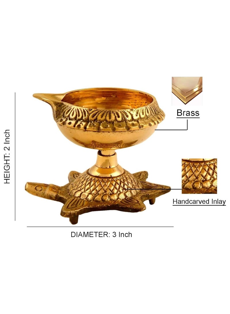 Brass Kuber Kachua Diya Kuber Diyas for Puja Brass Diya for Decoration Pack of 2