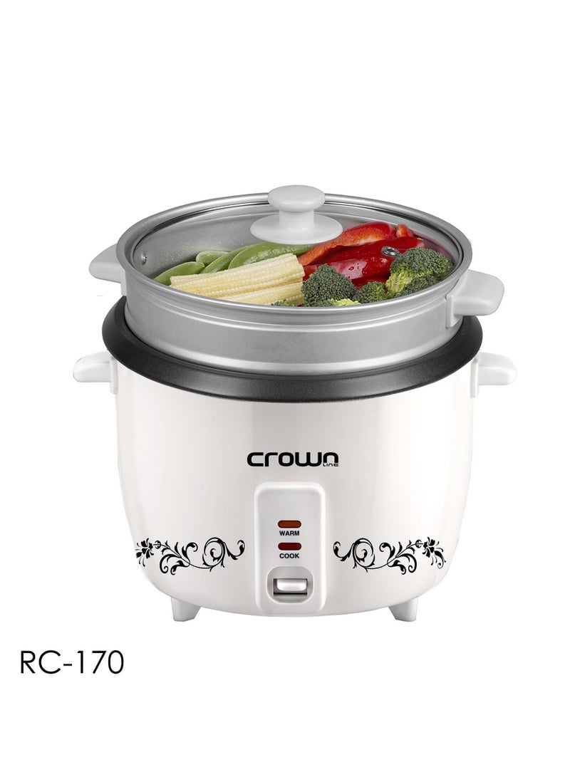 Rice Cooker with Steamer, 220-240 V, 50/60 Hz 1.8 L 700 W RC-170 White