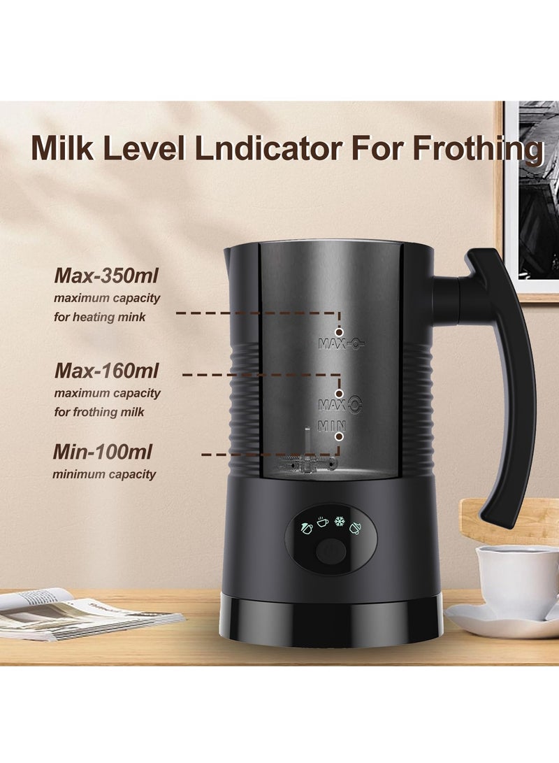 Electric Milk Frother, 4-in-1 Automatic Coffee Frother, 350ml Hot & Cold Milk Foamer, Maker Hot Chocolate Milk, 400W Auto Shut-Off for Coffee Latte Cappuccino Heating Milk -Silent Operation