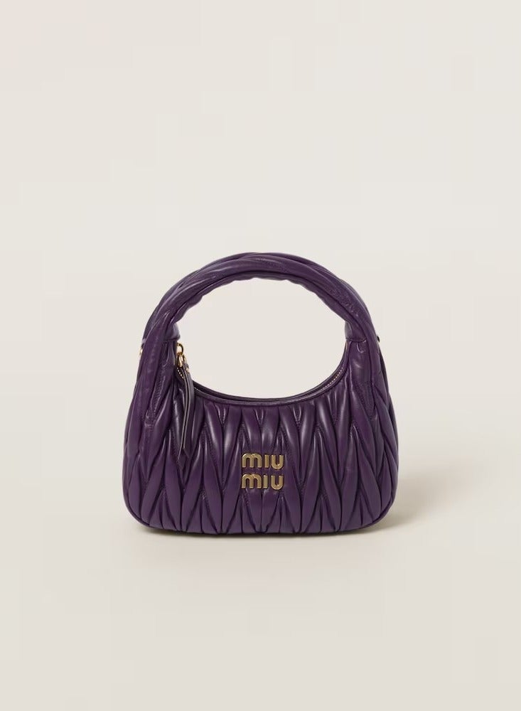 MIU Wander quilted nappa leather hobo Crossbody Shoulder Bag