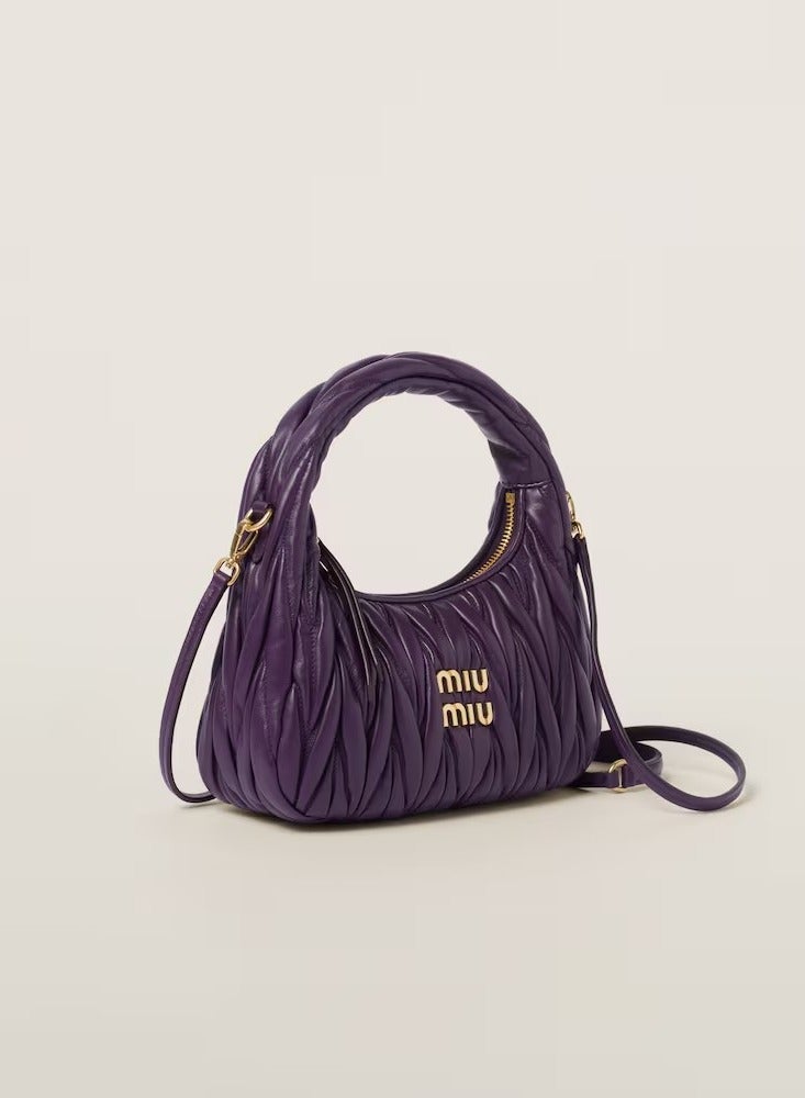 MIU Wander quilted nappa leather hobo Crossbody Shoulder Bag