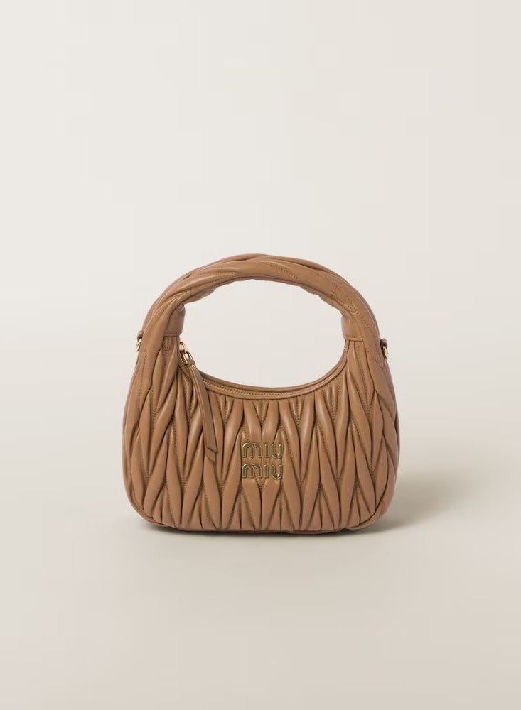 MIU Wander nappa leather hobo Shoulder Bag