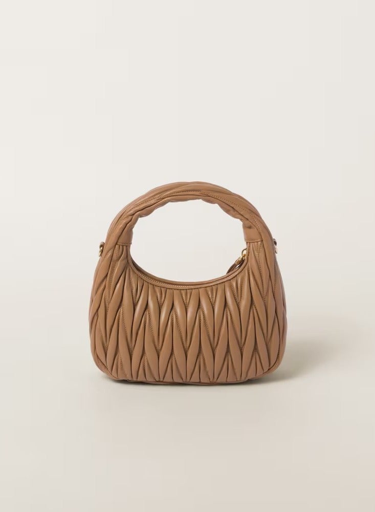 MIU Wander nappa leather hobo Shoulder Bag