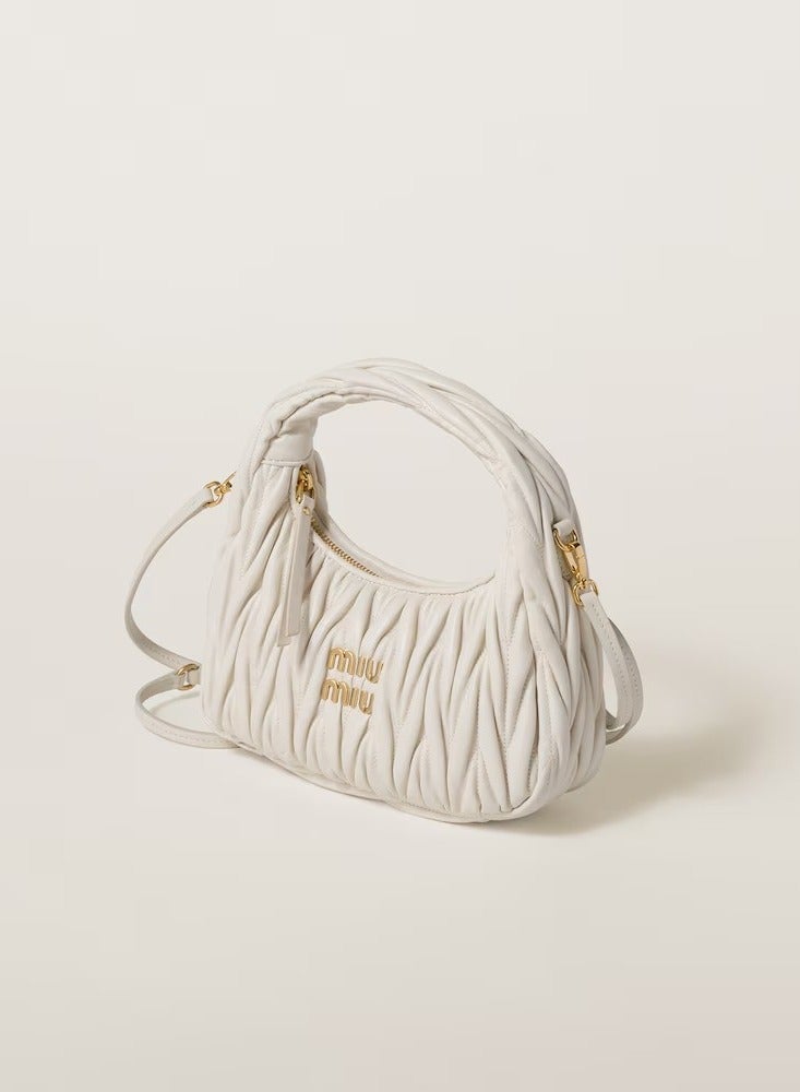 MIU Wander nappa leather hobo Shoulder Bag