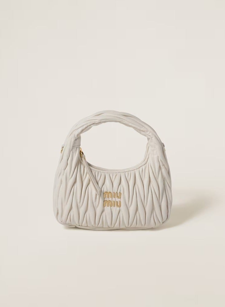 MIU Wander nappa leather hobo Shoulder Bag