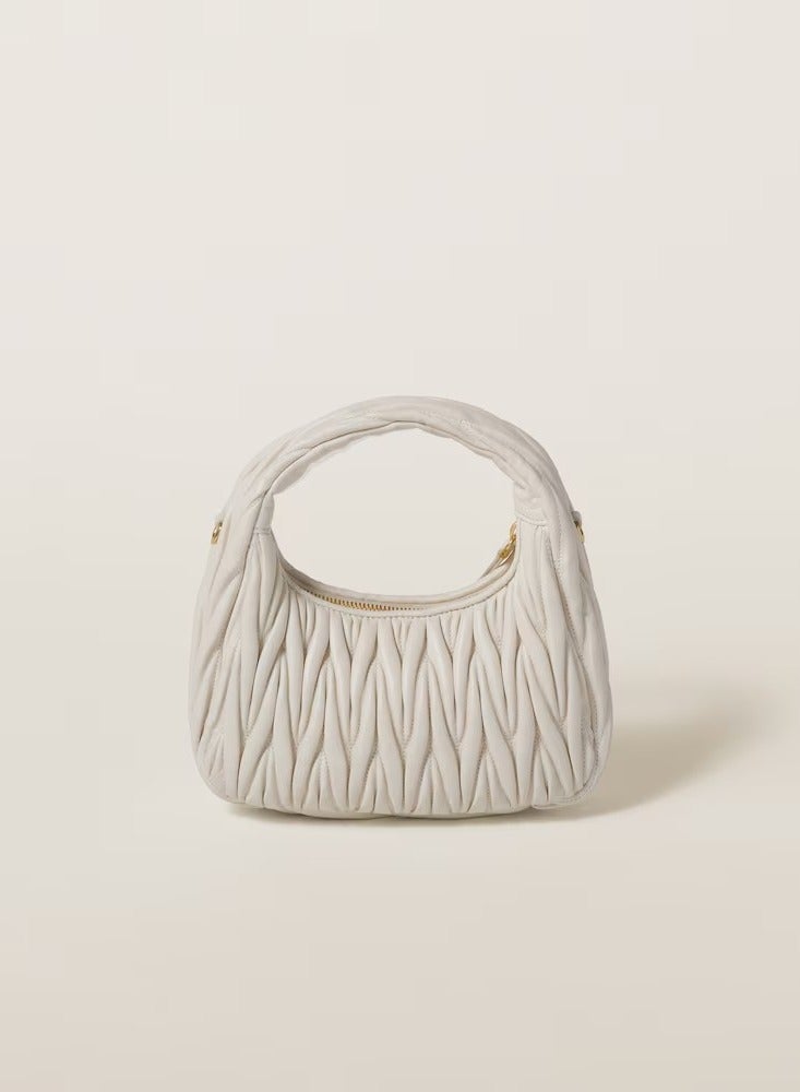 MIU Wander nappa leather hobo Shoulder Bag