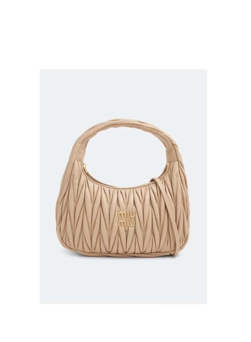 MIU Wander nappa leather hobo Shoulder Bag