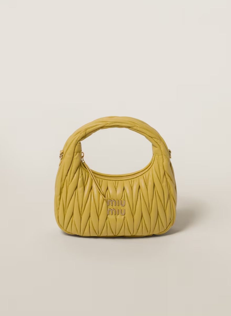 MIU Wander nappa leather hobo Shoulder Bag