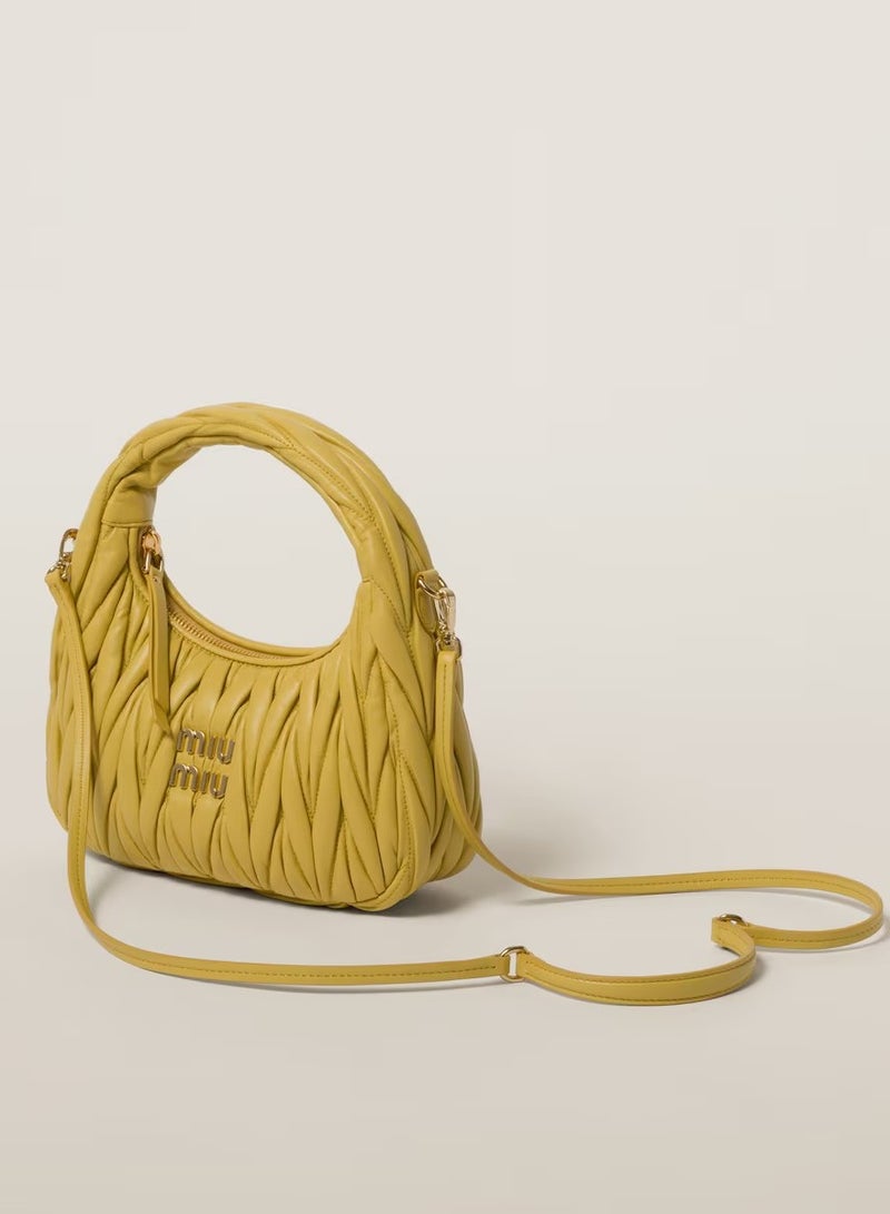 MIU Wander nappa leather hobo Shoulder Bag