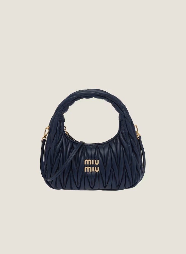 MIU Wander nappa leather hobo Shoulder Bag