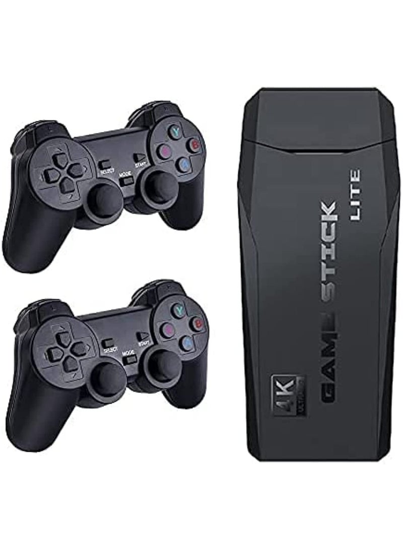 Classic M8 Game Stick 4K Game Console with Two 2.4G Wireless Gamepads Dual Players HDMI Output Built in 3500 Classic Games Compatible with Android TV/PC/Laptop