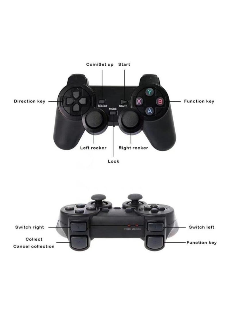 Classic M8 Game Stick 4K Game Console with Two 2.4G Wireless Gamepads Dual Players HDMI Output Built in 3500 Classic Games Compatible with Android TV/PC/Laptop