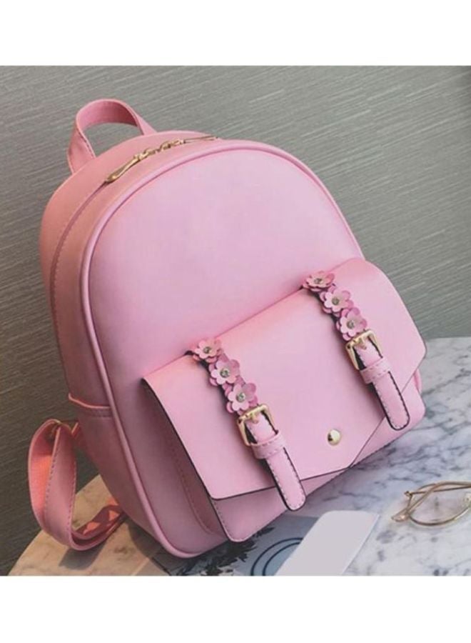 3-Piece Backpack And Wallet With Sling Bag Set Pink