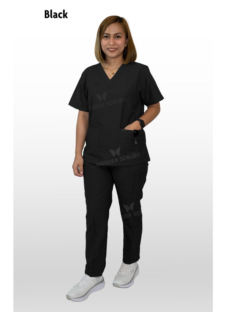 Unisex Nursing Scrubs in Black