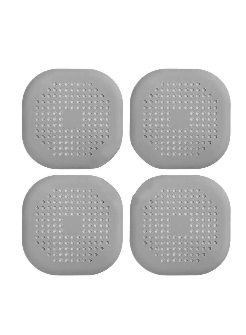 Drain Hair Catcher Shower Drain Cover TPR Hair Drain Catcher for Tub Bathroom Bathtub Kitchen Basin, Silicone Hair Stopper Drain Strainer with Suction Cups (4 Pack)