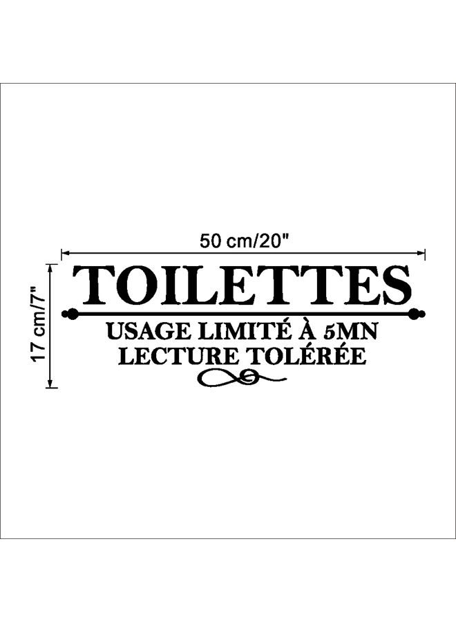 Removable Toilet Wall Sticker Black 50x17cm