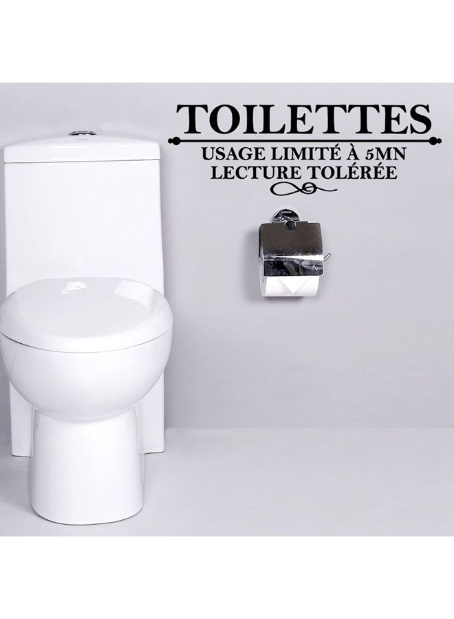 Removable Toilet Wall Sticker Black 50x17cm