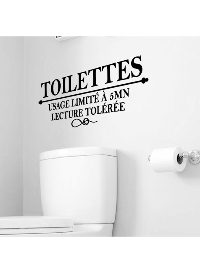 Removable Toilet Wall Sticker Black 50x17cm