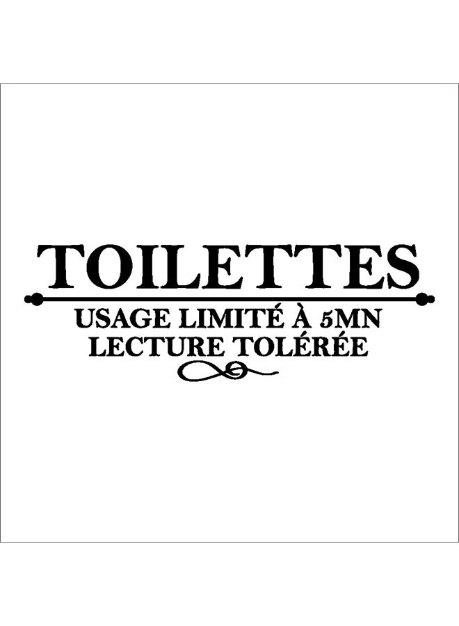 Removable Toilet Wall Sticker Black 50x17cm