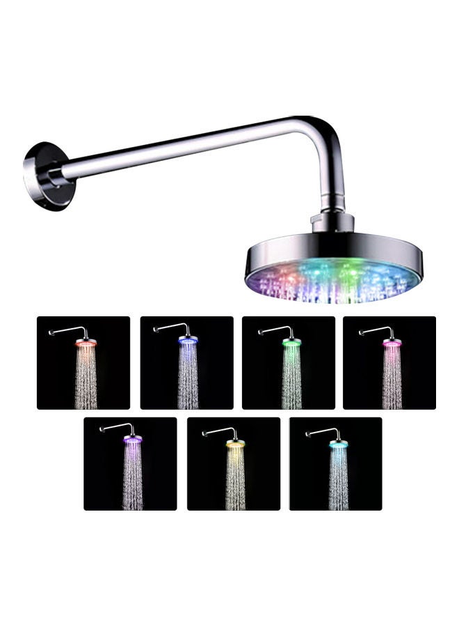 LED Shower Head With 7 Colour Flash Light Silver 15.00*10.00*15.00cm