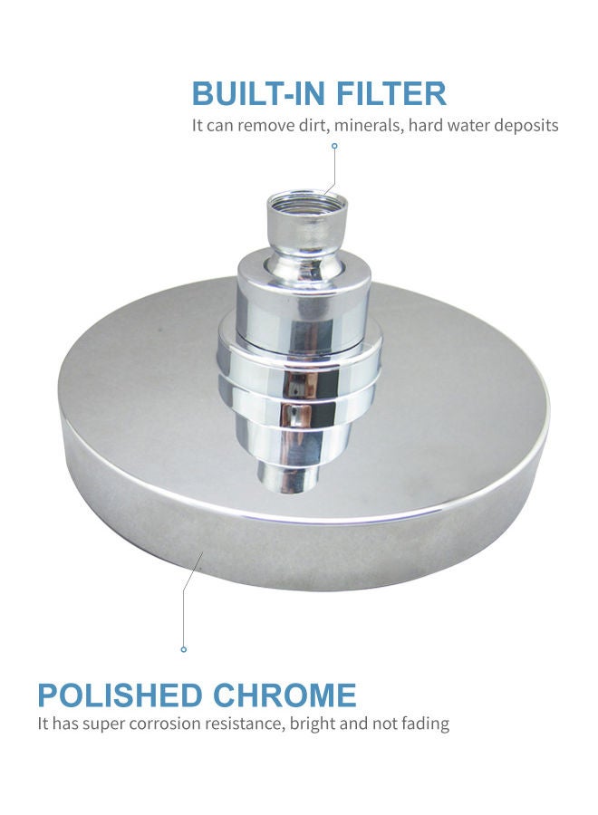LED Shower Head With 7 Colour Flash Light Silver 15.00*10.00*15.00cm