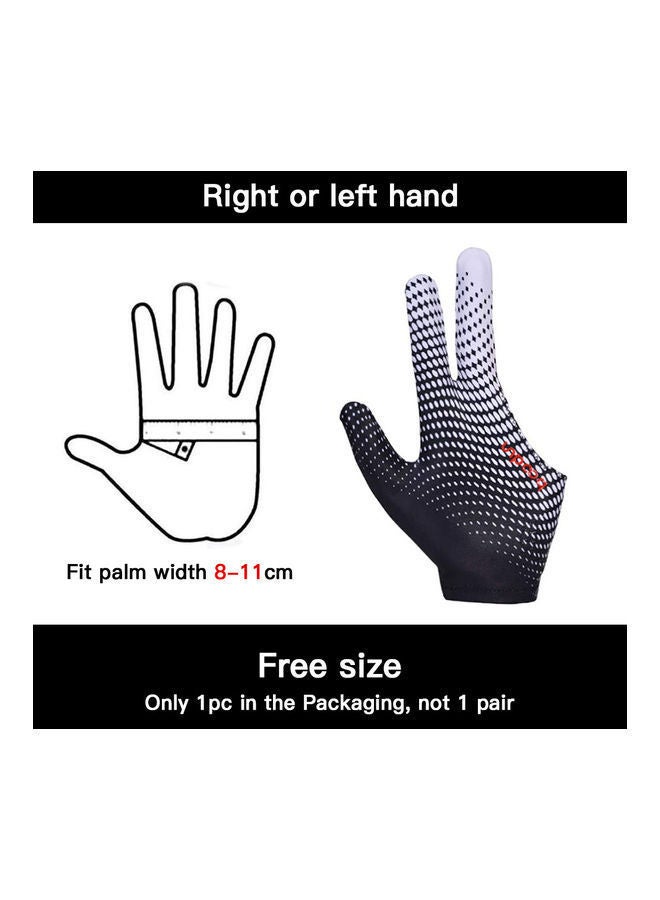 Anti-Skid 3 Finger Elastic Cue Billiard Glove 13x3x10cm