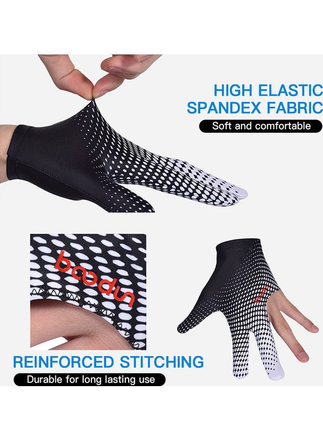 Anti-Skid 3 Finger Elastic Cue Billiard Glove 13x3x10cm