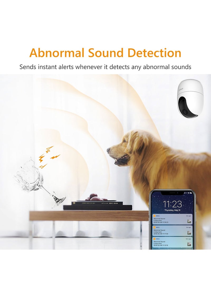 Ranger 2 Indoor WiFi 2K Live Cam, 8x Digital Zoom, Motorized Pan and Tilt with 360° Coverage View, Accurate Human and Pet Detection, Smart Night Vision (Up to 10m), Privacy Mode, Smart Tracking, Two-Way Talk, MicroSD Slot (up to 256 GB)