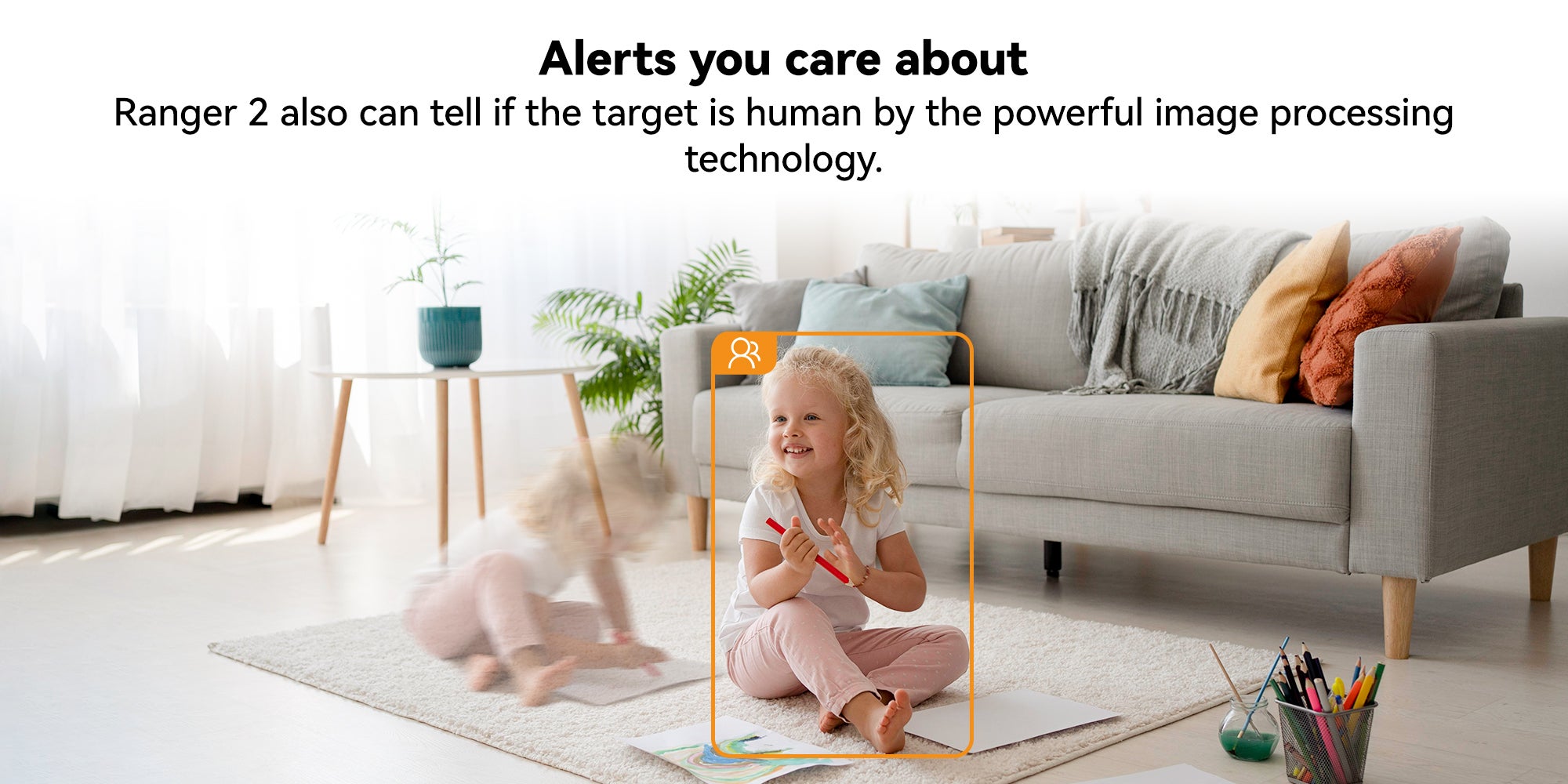 Ranger 2 Indoor WiFi 2K Live Cam, 8x Digital Zoom, Motorized Pan and Tilt with 360° Coverage View, Accurate Human and Pet Detection, Smart Night Vision (Up to 10m), Privacy Mode, Smart Tracking, Two-Way Talk, MicroSD Slot (up to 256 GB)