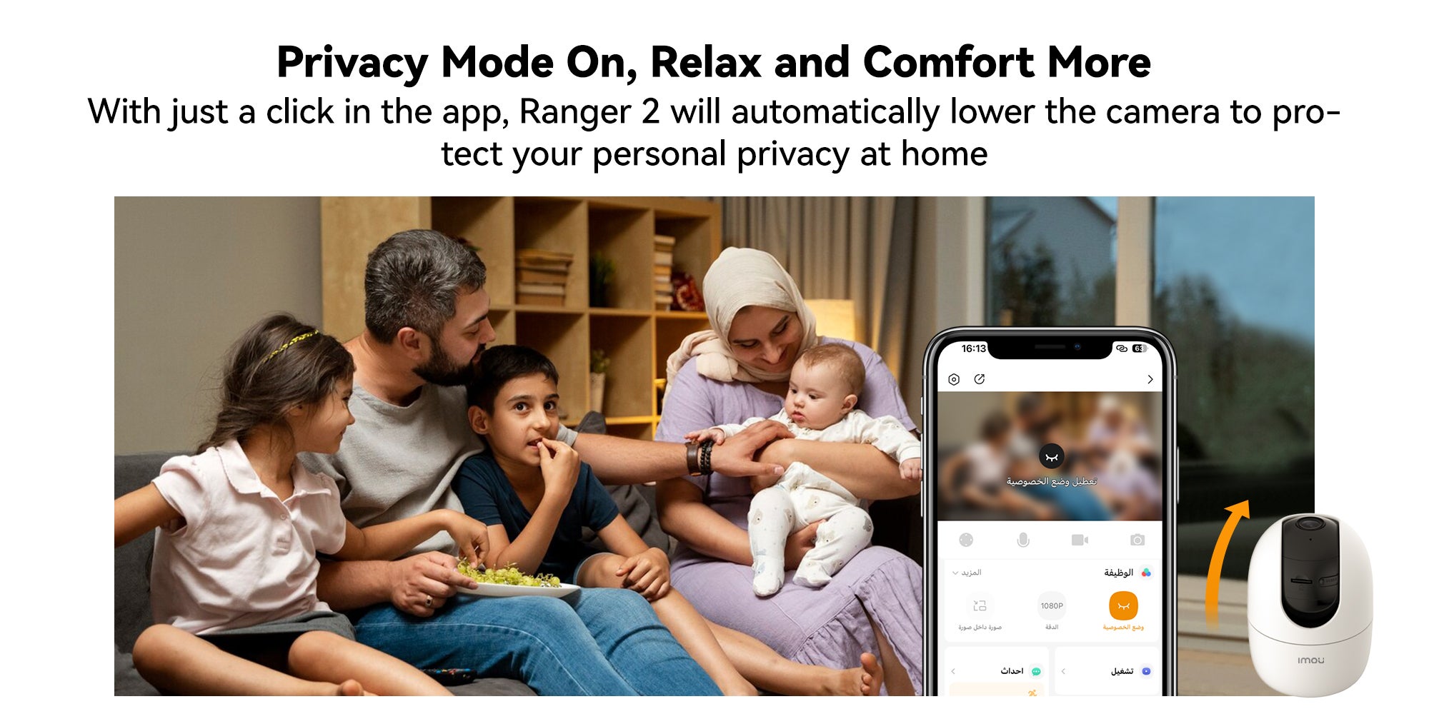 Ranger 2 Indoor WiFi 2K Live Cam, 8x Digital Zoom, Motorized Pan and Tilt with 360° Coverage View, Accurate Human and Pet Detection, Smart Night Vision (Up to 10m), Privacy Mode, Smart Tracking, Two-Way Talk, MicroSD Slot (up to 256 GB)