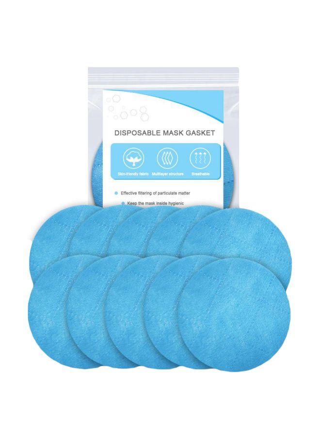 10-Piece Disposable Mask Gasket Blue 11x11centimeter