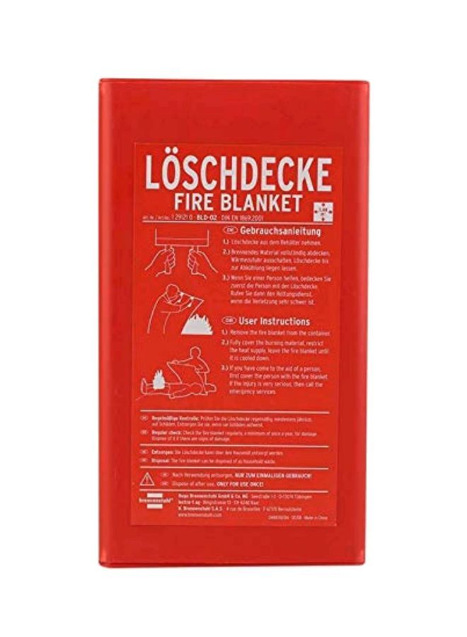 Loschdecke Fire Blanket Red 120x120centimeter