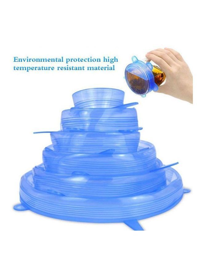 6-Piece Silicone Bowl Lid Blue