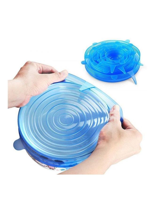 6-Piece Silicone Bowl Lid Blue