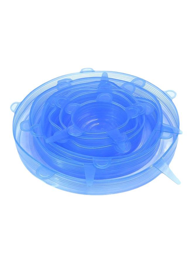 6-Piece Silicone Bowl Lid Blue