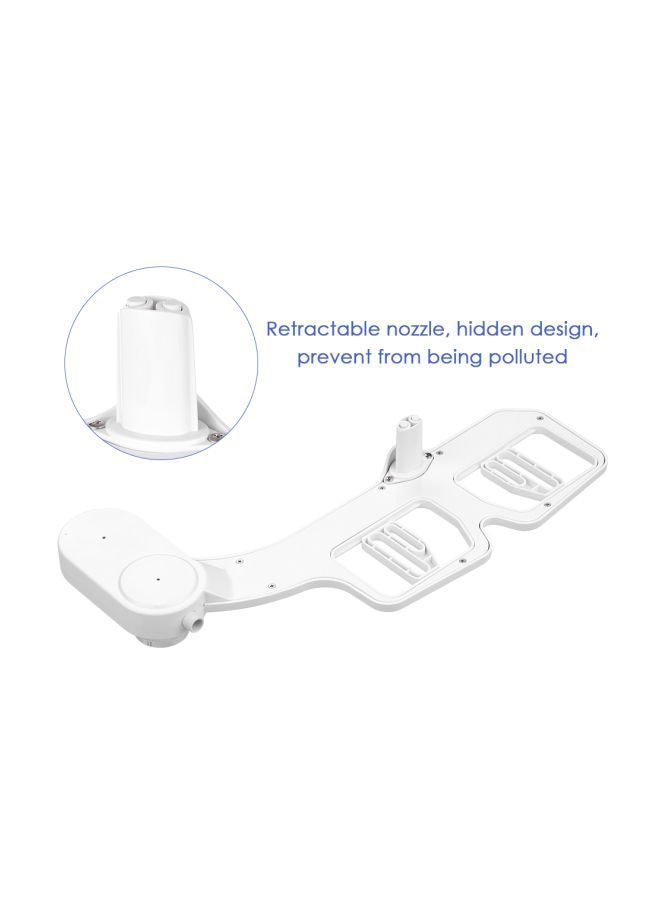 Dual Nozzle Retractable Toilet Seat Bidet White 435x155x49mm