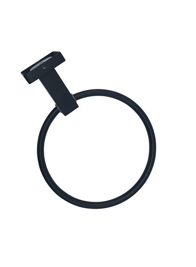 Towel Holder Ring Wall Mount , Stainless Stell Black 19x11x6.5cm