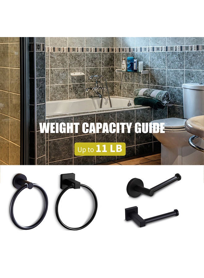 Towel Holder Ring Wall Mount , Stainless Stell Black 19x11x6.5cm