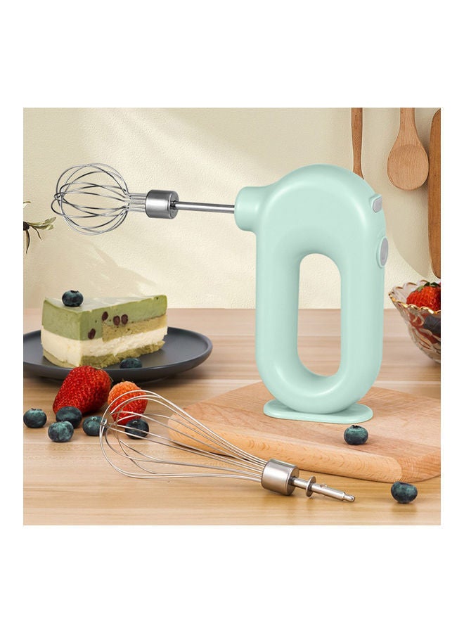 Rechargeable Portable Handheld Electric Egg Beater Green/Silver