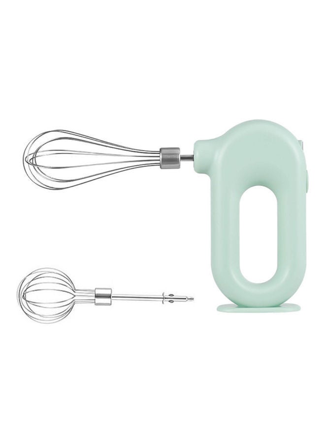 Rechargeable Portable Handheld Electric Egg Beater Green/Silver