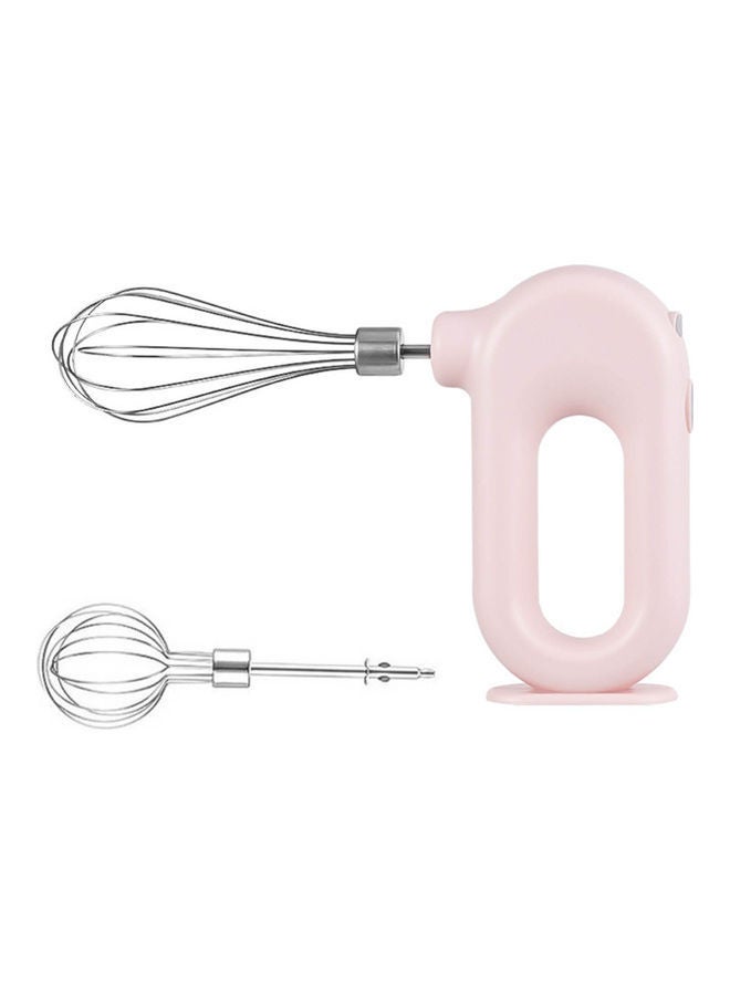 Rechargeable Portable Handheld Electric Egg Beater Pink/Silver